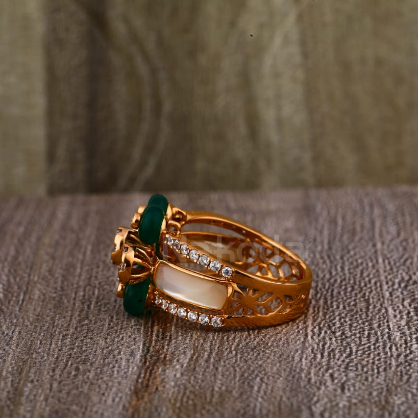 750 Rose Gold Hallmark Stylish Ladies Ring RLR901 - Image 2
