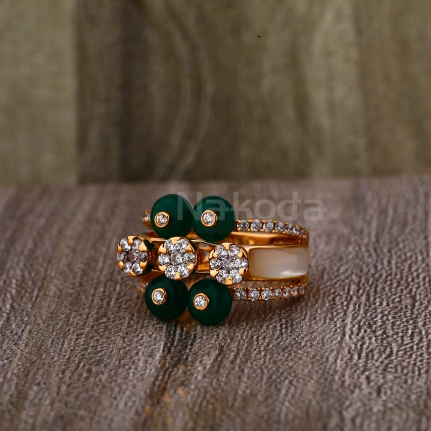 750 Rose Gold Hallmark Stylish Ladies Ring RLR901