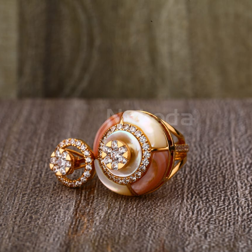 750 Rose Gold Hallmark Fancy Ladies Ring RLR903