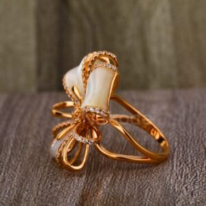 750 rose gold hallmark designer ladies ring rlr905