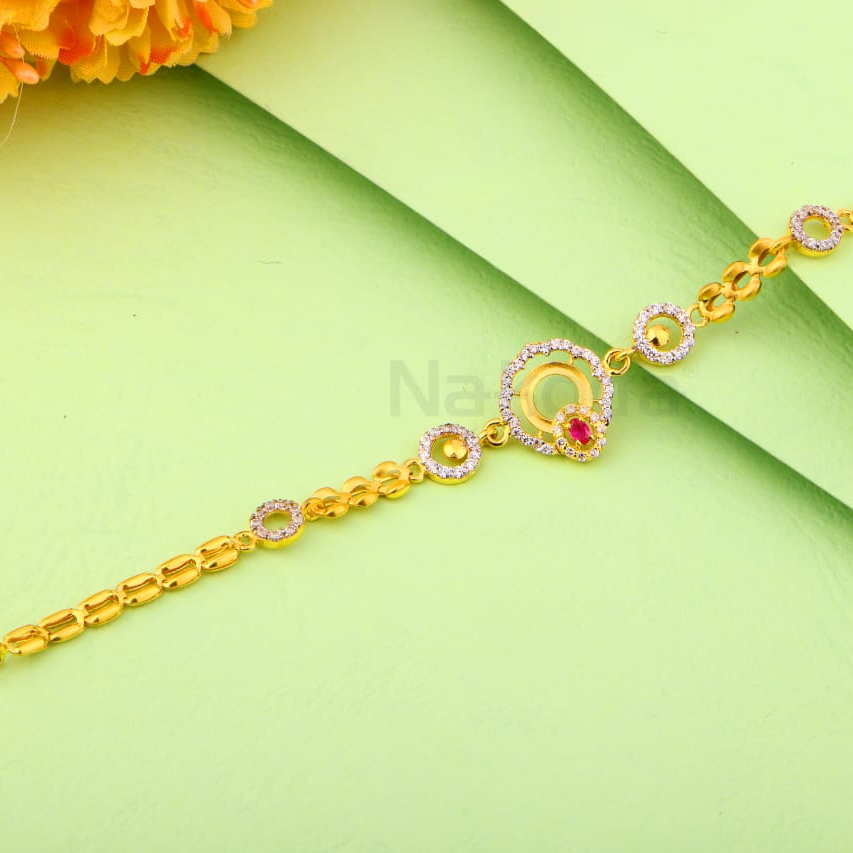 916 Gold CZ Ladies Fancy Bracelet LB545