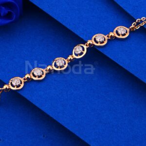 750 rose gold cz stylish hallmark women's bracelet rlb96