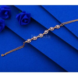 750 rose gold cz stylish hallmark women's bracelet rlb96