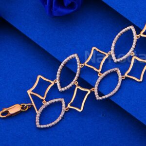 750 rose gold cz gorgeous hallmark women's bracelet rlb95
