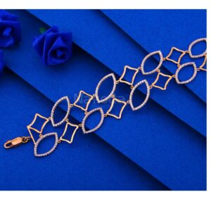 750 rose gold cz gorgeous hallmark women's bracelet rlb95