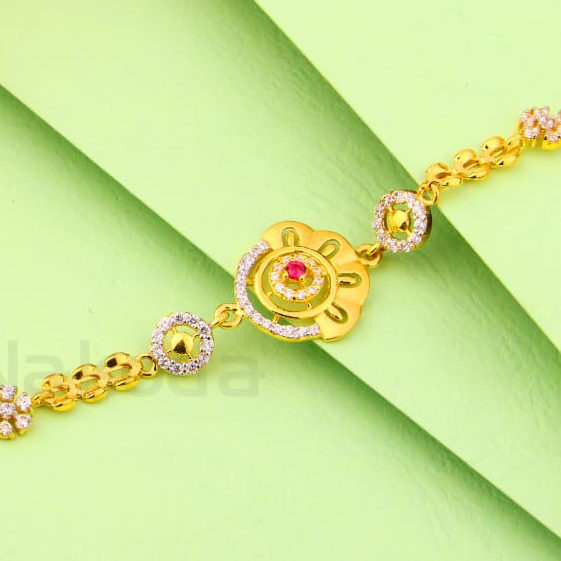 916 Gold CZ Ladies Fancy Bracelet LB547 - Image 2