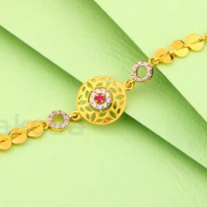 916 Gold CZ Ladies Delicate Bracelet LB549