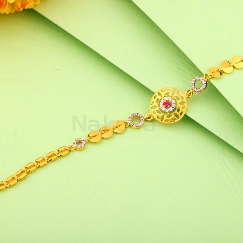 916 Gold CZ Ladies Delicate Bracelet LB549
