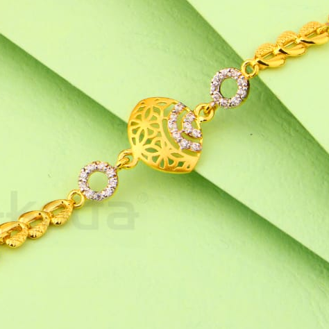916 Gold CZ Ladies Designer Bracelet LB550 - Image 2