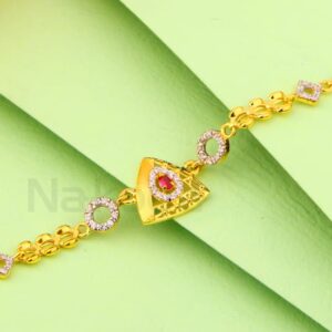 916 Gold CZ Ladies Classic Bracelet LB551