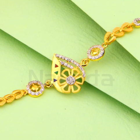 916 Gold Hallmark Ladies Stylish Bracelet LB553 - Image 2