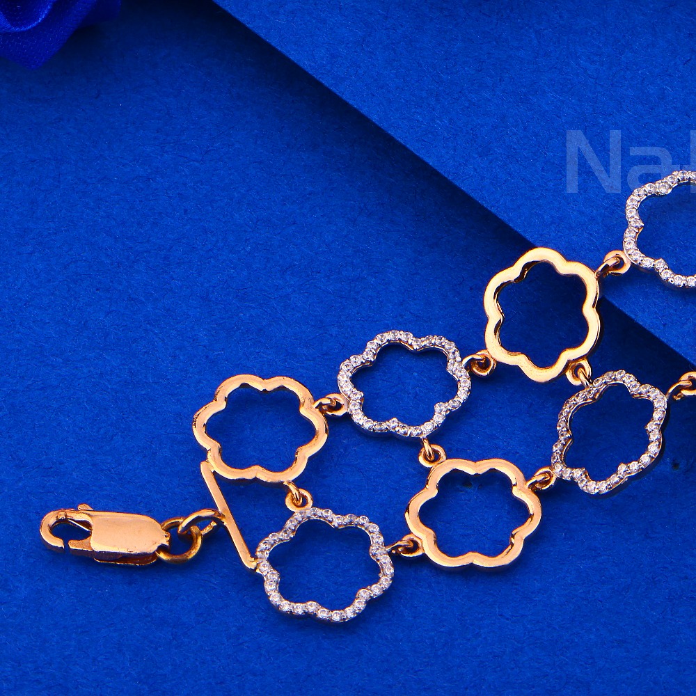 750 rose gold cz exclusive hallmark women's bracelet rlb93 - Image 2