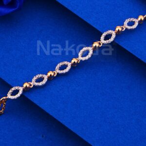 750 Rose Gold Cz Delicate Hallmark Women's Bracelet RLB92