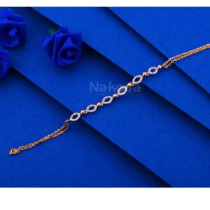 750 Rose Gold Cz Delicate Hallmark Women's Bracelet RLB92