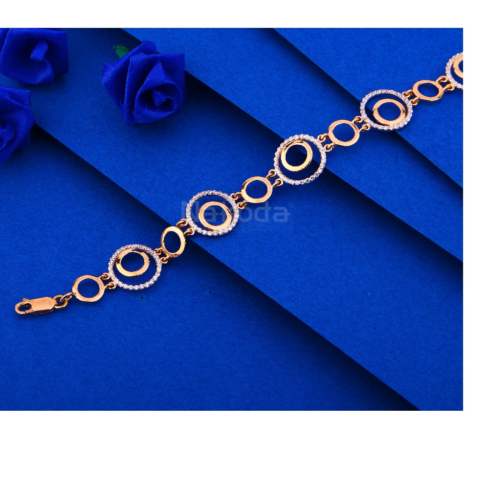 750 rose gold cz Designer hallmark women's bracelet rLB91