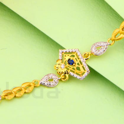 916 Gold Ladies Fancy Bracelet LB537 - Image 2