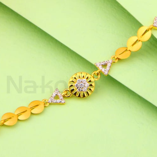 916 Gold Ladies Delicate Bracelet LB540 - Image 2