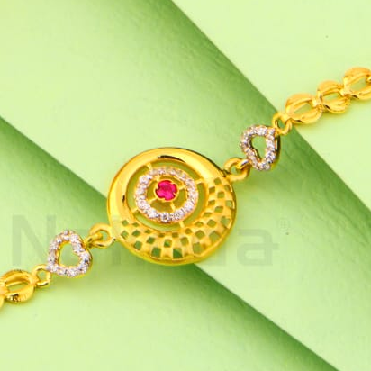 916 Gold Ladies Bracelet LB542 - Image 2