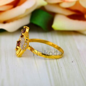 916 Gold CZ Designer cLadies Long Ring LLR381