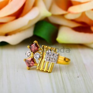 916 Gold CZ Designer cLadies Long Ring LLR381