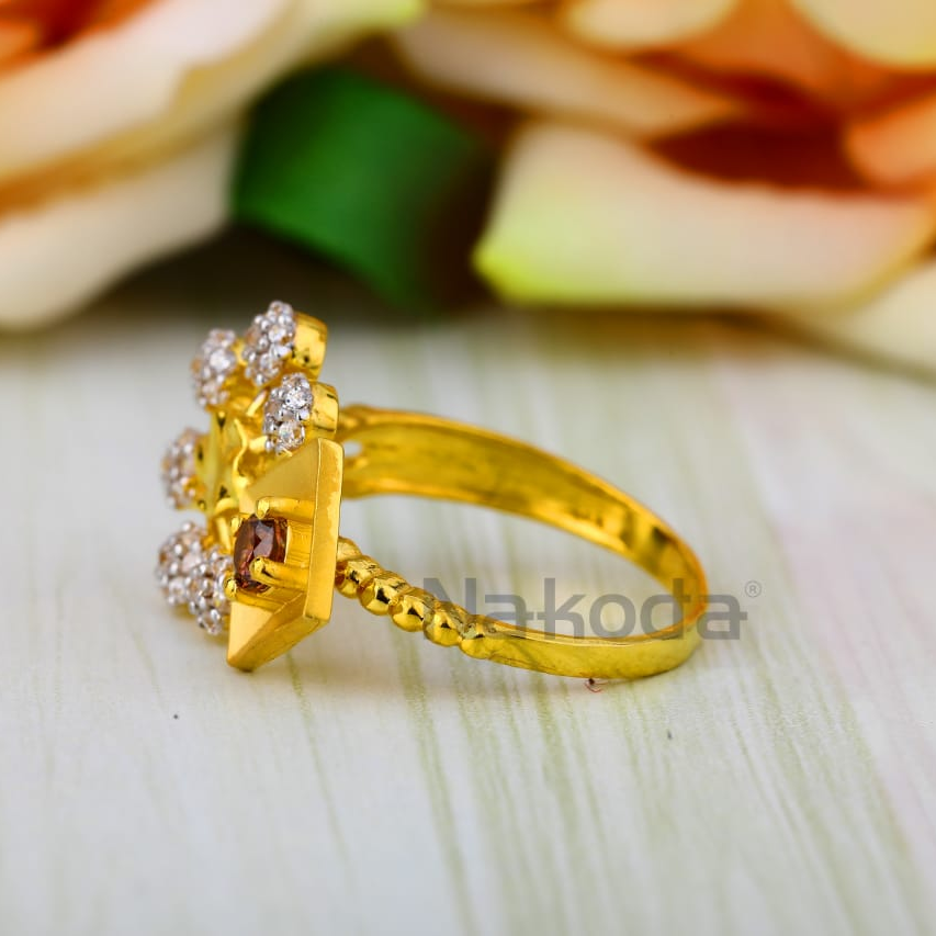916 Gold CZ Delicate Ladies Long Ring LLR382 - Image 2