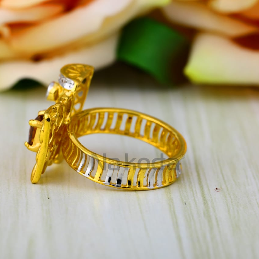 916 Gold CZ Classic Ladies Long Ring LLR383 - Image 2