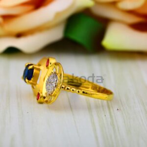 916 Gold CZ Ladies Long Ring LLR384