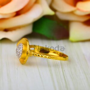 916 Gold CZ Classic Ladies Ring LLR374