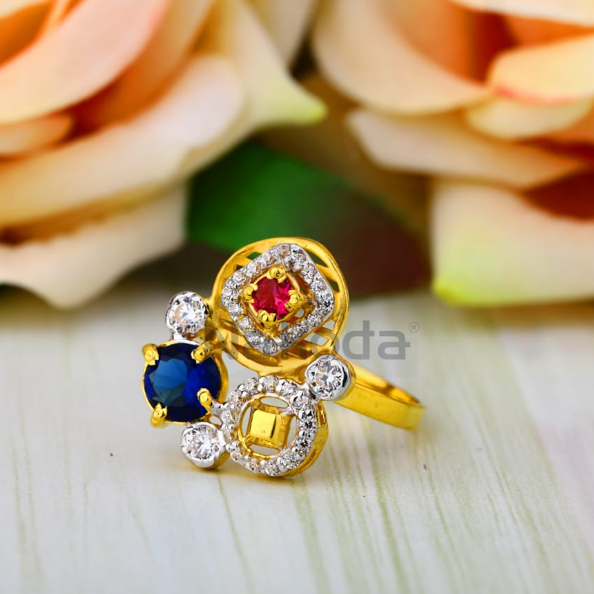 916 Gold Hallmark Stylish Ladies Ring LLR376