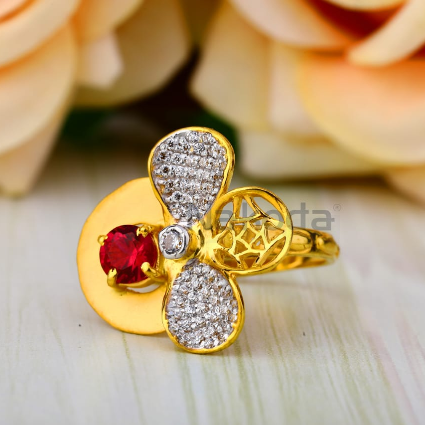 916 Gold Hallmark Delicate Ladies Ring LLR360