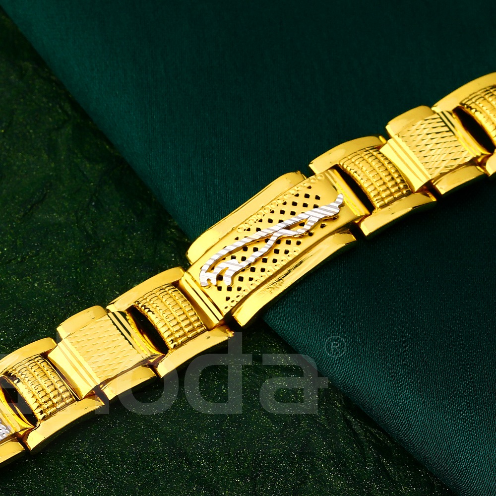 916 Gold Gentlemen's Delicate Hallmark Casting Bracelet MCB139 - Image 2