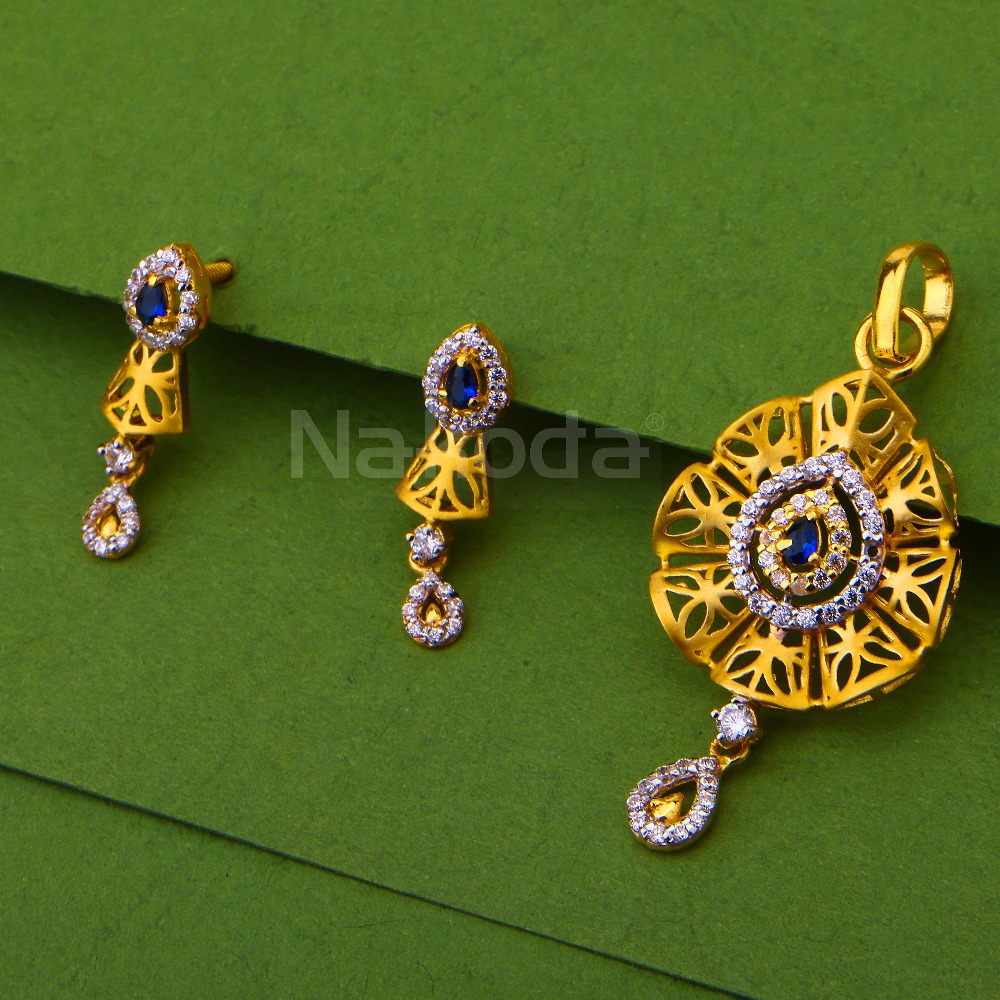 916 Gold Women's Exclusive Hallmark Fancy Pendant Set FPS493