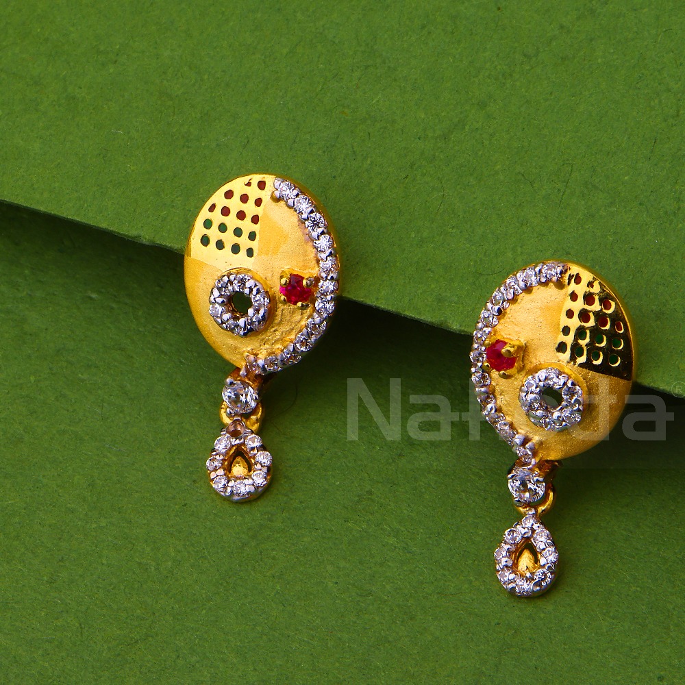 916 Gold Women's Delicate Hallmark Fancy Pendant Set FPS492 - Image 2