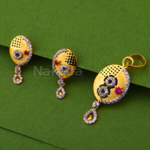 916 Gold Women's Delicate Hallmark Fancy Pendant Set FPS492