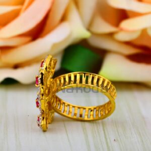916 Gold CZ Ladies Fancy Ring LLR386