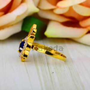 916 Gold CZ Ladies Designer Ring LLR388