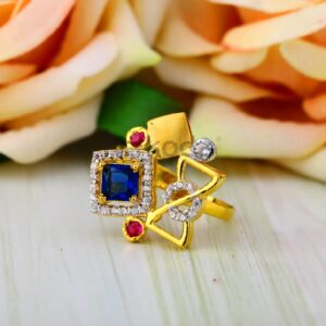 916 Gold CZ Ladies Designer Ring LLR388