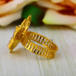 916 Gold CZ Ladies Classic Ring LLR390