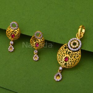 916 Gold Women's Classic Hallmark Fancy Pendant Set FPS490