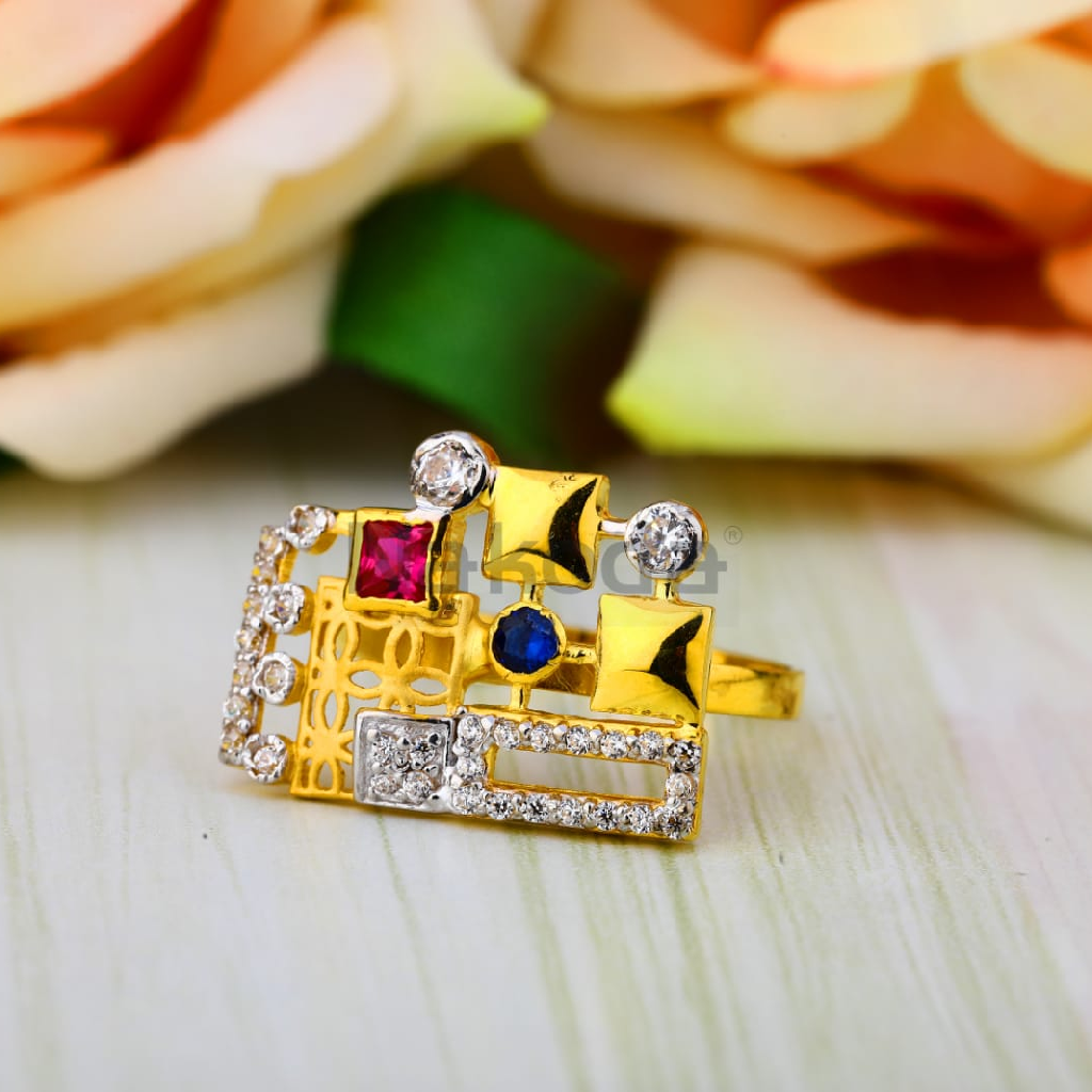 916 Gold Hallmark Ladies Fancy Ring LLR394