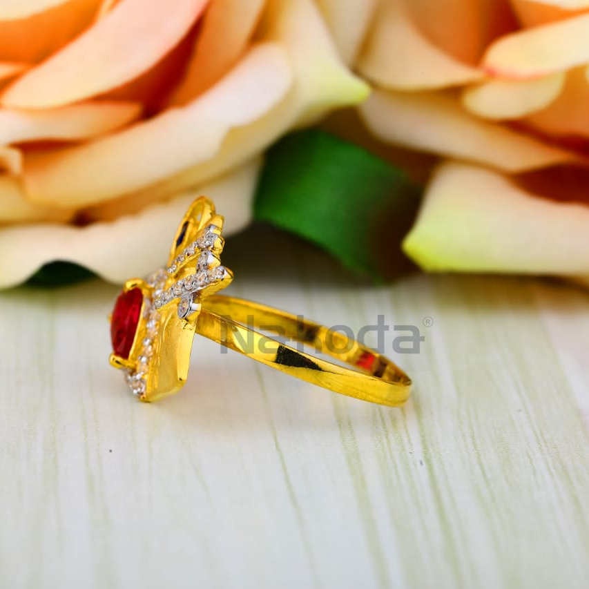 916 Gold Ladies Stylish Ring LLR400 - Image 2