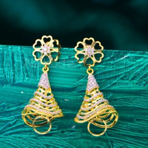 22KT Gold CZ Ladies Exclusive Jhummar Earrings LJE436