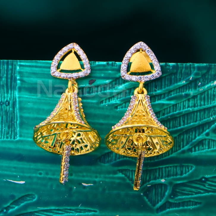 22KT Gold CZ Ladies Jhummar Earrings LJE440