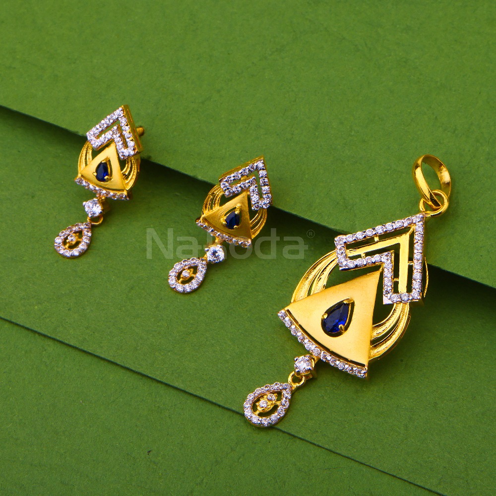 916 Gold Delicate Ladies Fancy Pendant Set FPS483
