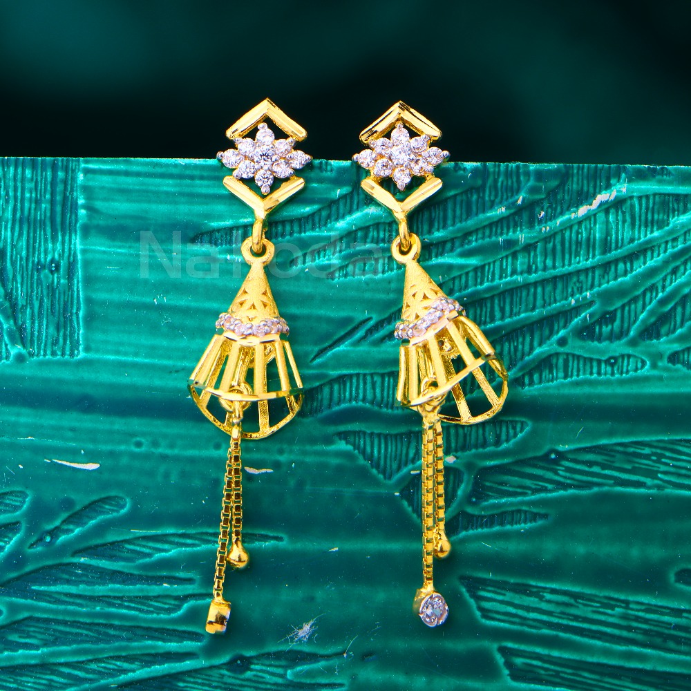 916 Gold Women's Delicate Hallmark Jhummar Earring LJE465