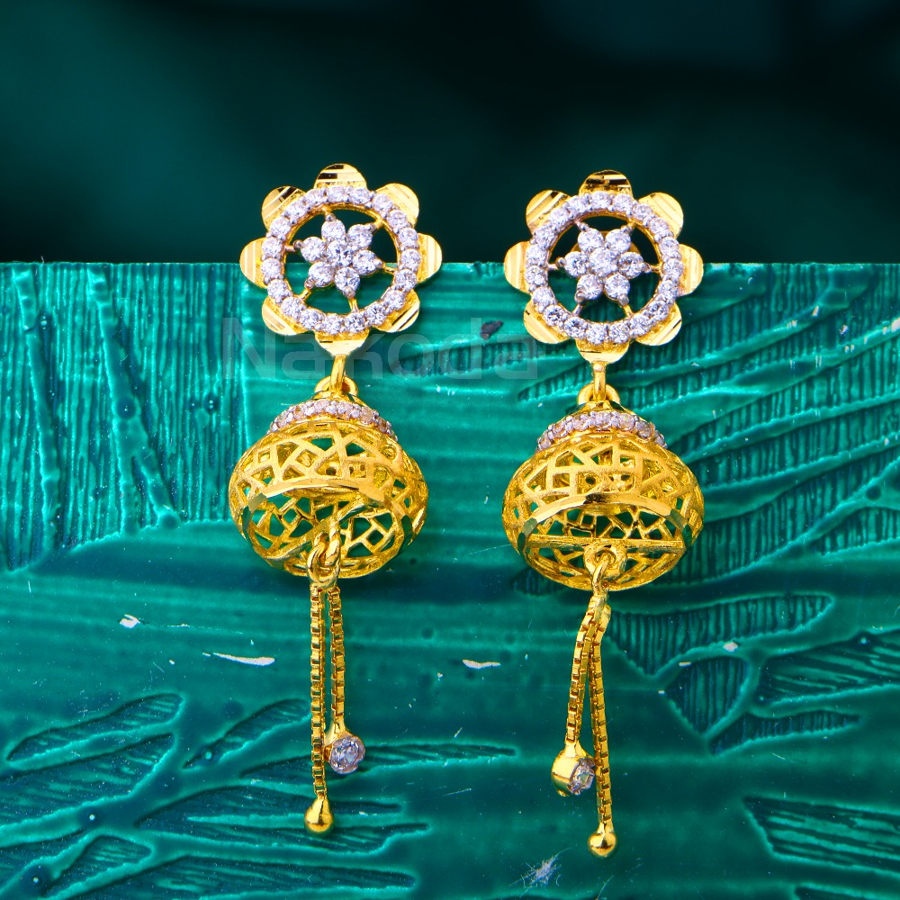 916 Gold Women's Designer Hallmark Jhummar Earring LJE464