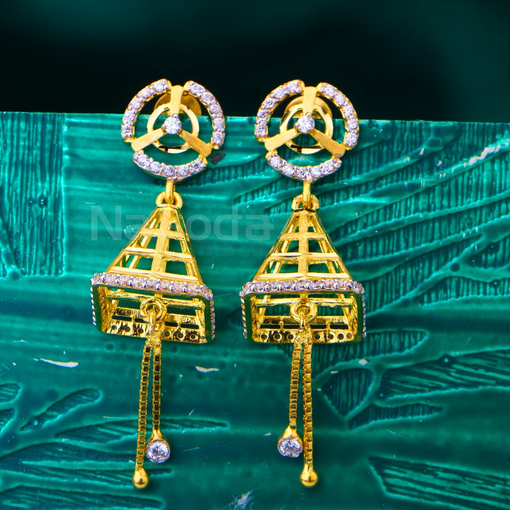 916 Gold Ladies Delicate Jhummar Earring LJE457