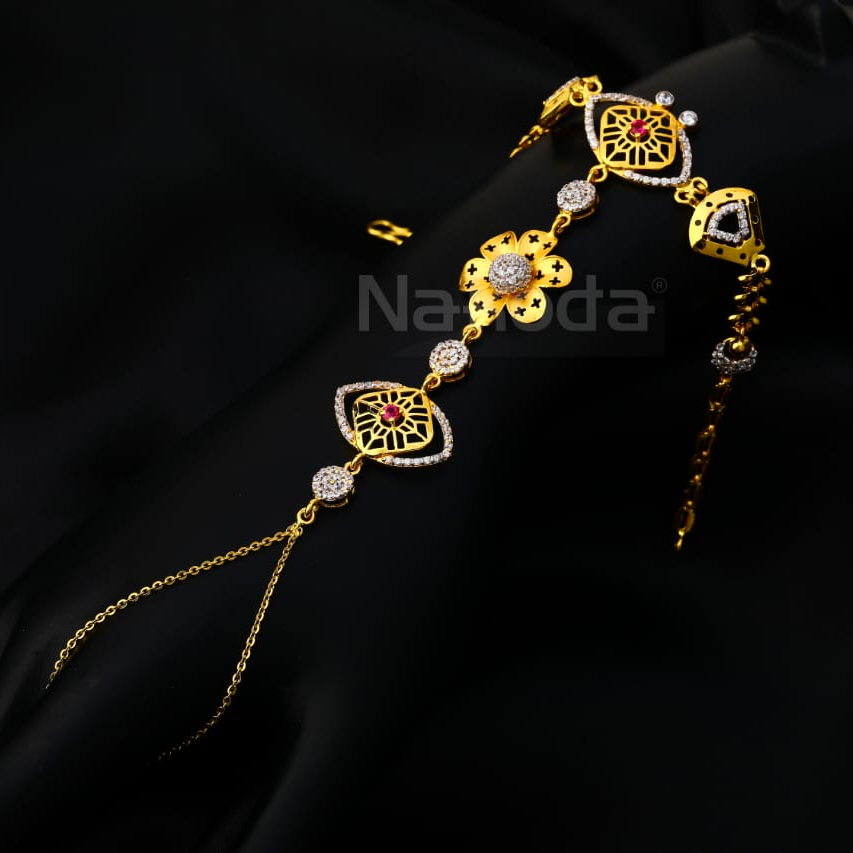 916 Gold CZ Ladies Designer Hathpan HP106