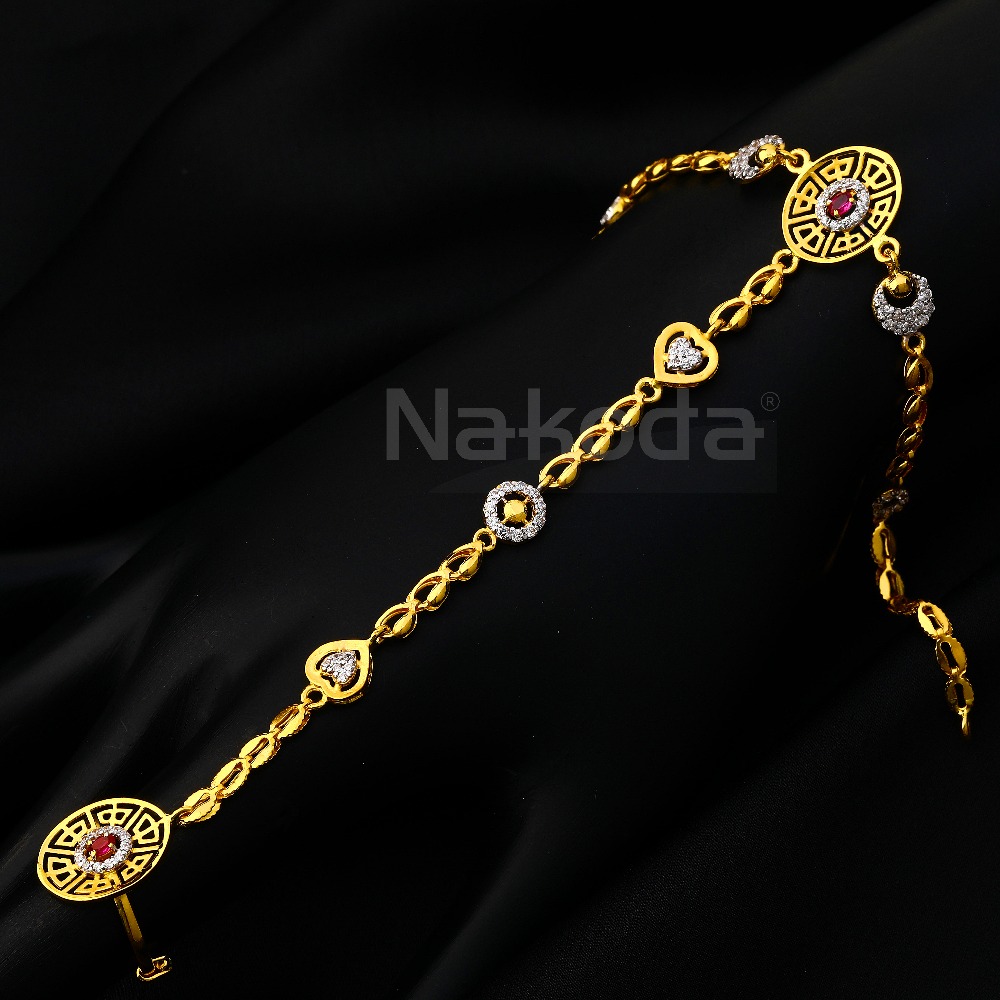 22ct Cz Gold Women's Fancy Hallmark  Hathpan HP155