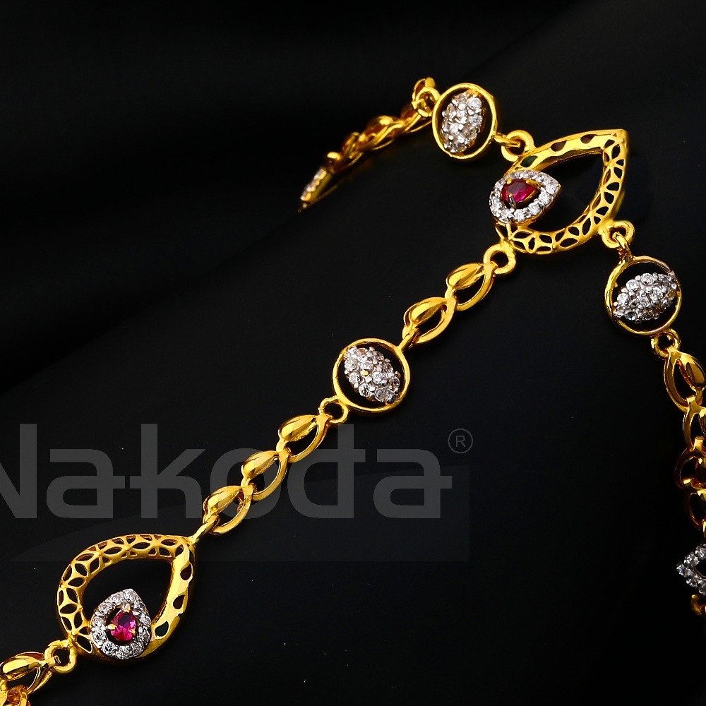 22ct Cz Gold Women's Delicate Hallmark Hathpan HP153 - Image 2